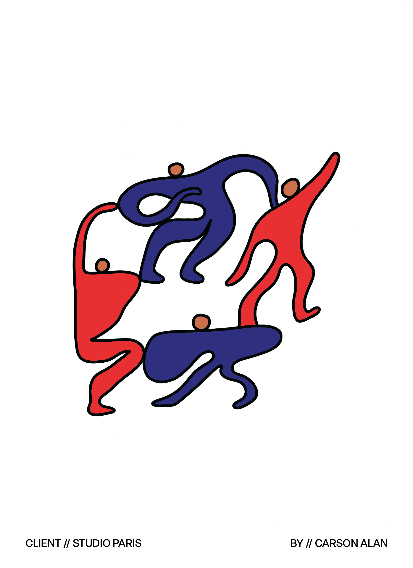 Studio Paris illustration of colored dancing figures